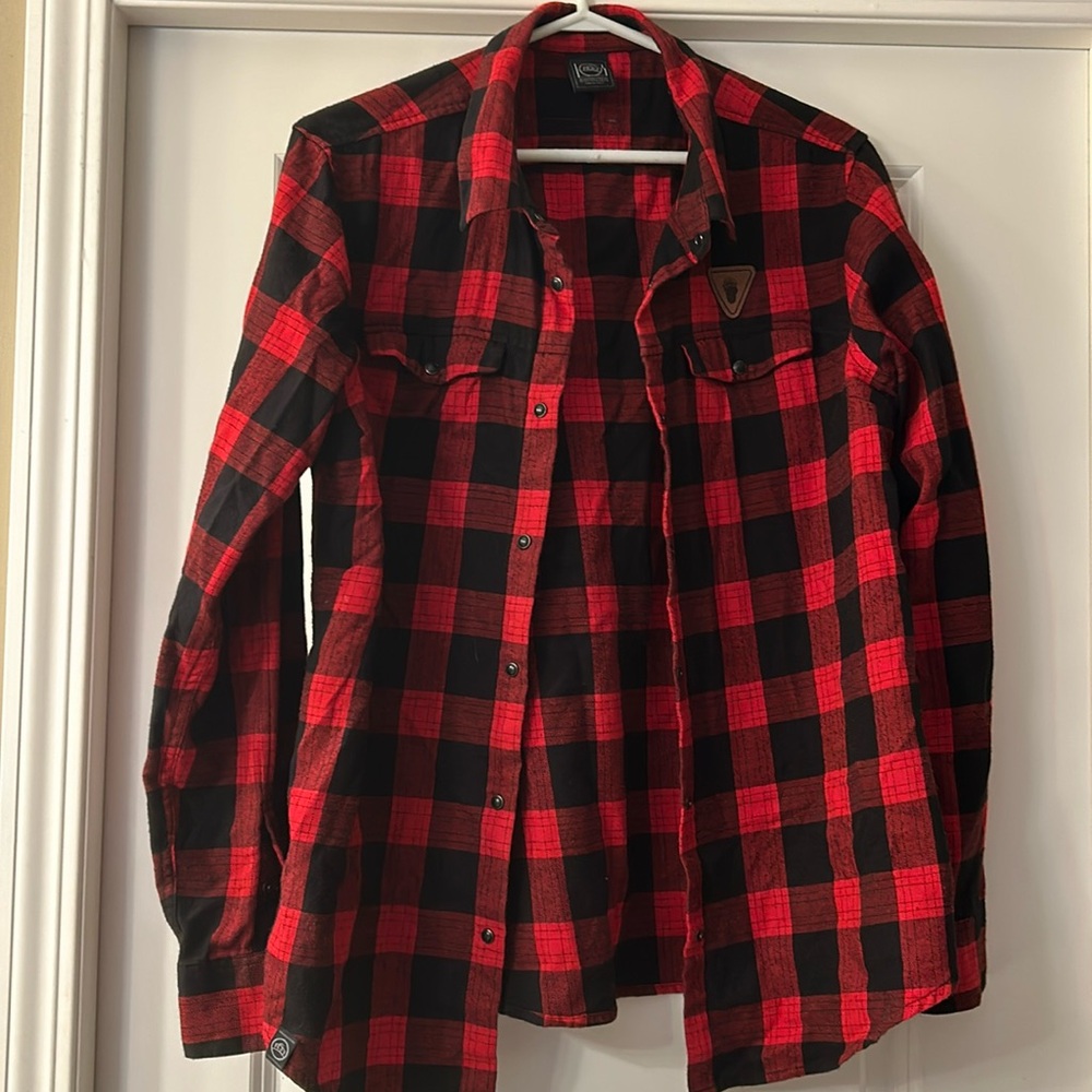 Flannel Buffalo Check Button Up. Size M
